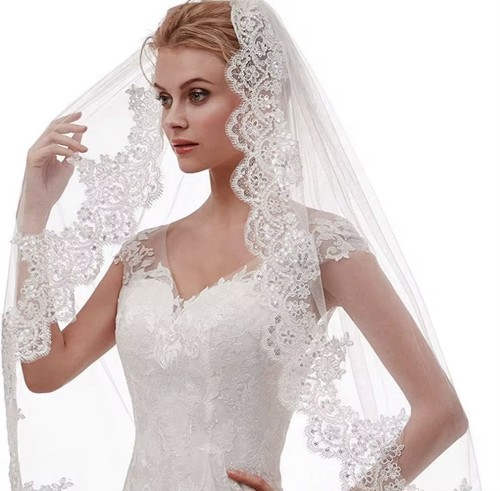 White bridal veil lace - –,