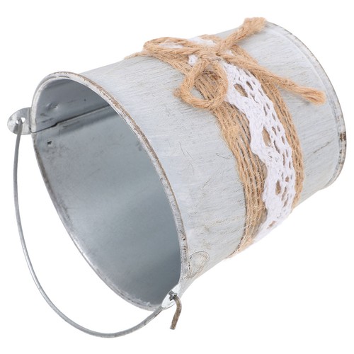 Iron flower bucket vintage - flower,