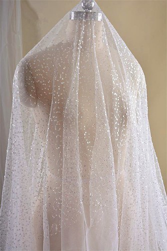 Vintage wide beaded bridal - beaded,