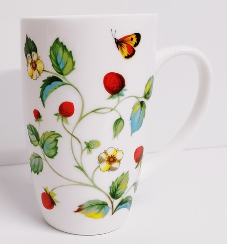 Strawberries butterflies mug - strawberries,