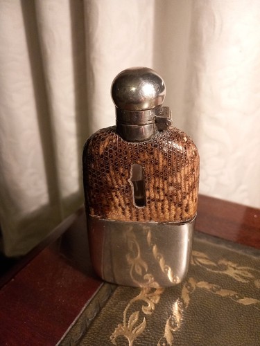 Victorian hip flask glass - victorian, of