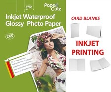 CARD BLANKS A4 to A5 INKJET PHOTO GLOSS, PRE SCORED, FOLDING, FOLD PAPERCUTZ PRO