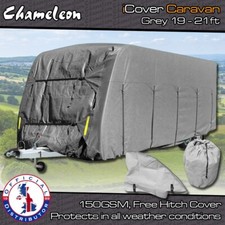 Caravan Cover Grey 19-21ft 4 zips, Water Proof and Breathable 4 Ply
