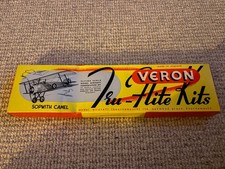 Vintage Veron Tru-Flite Scale Model Kit  1/19  #19 Sopwith Camel Biplane 18" 