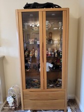 SOLID OAK DISPLAY CABINET