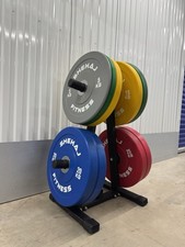 150KG Coloured Bumper Plate Set Olympic Weight Plates with Weight Tree Rack Gym