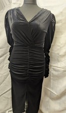 Vera & Lucy Black Ruched Dress Size L (Gurnos) R1