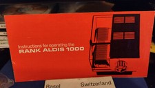 VINTAGE...Instructions For Operating The RANK ALDIS 1000 .