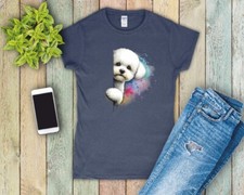 Peeking Bichon Frise Ladies T
