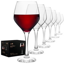 Red White Wine Glasses Large Box of 6- 440ml Bouquet Stemmed Goblet Glassware UK