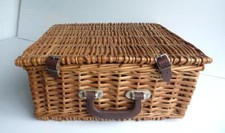 "Optima" House of Fraser Wicker Picnic Basket/Hamper - 15.50" x 15" x 7" - V.G.C