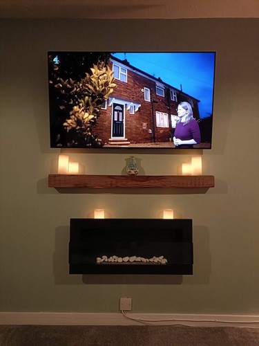 Floating oak mantel shelf - oak,