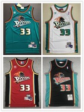 Men's Vest Detroit Pistons #33 Hill Adult Sports Top Retro Stitched