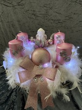 Advent wreath Christmas Advent arrangement Christmas wreath feather wreath illuminated