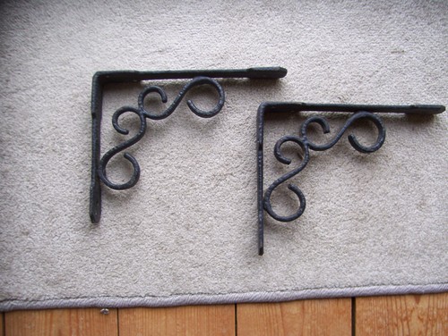 Pair vintage wrought iron - wrought,