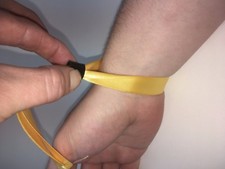 10 or 50pk black wristband stopper clip clasp NO SEW - ideal for festivals! 