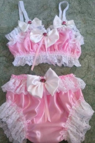 Adult baby sissy pink satin - sissy,