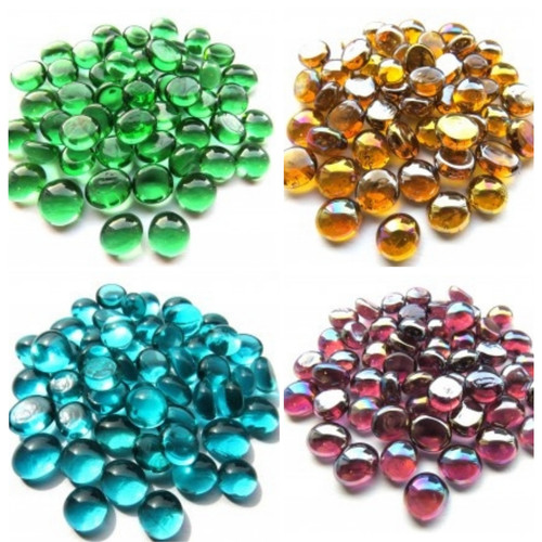 100 super mini glass pebbles - x,