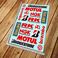 Sponsor race decal 14 stickers racing Motul ohlins ngk rk for yamaha suzuki