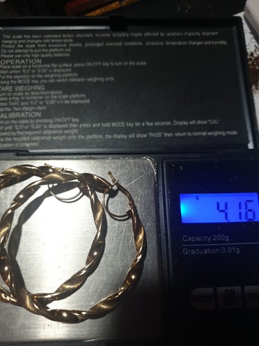 9ct large gypsy hoops - large,
