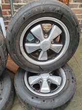 Porsche Early Fuchs Alloy Wheels J R14 51/2 130 With Tires & Centre Caps