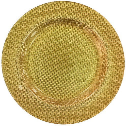 33cm gold glass charger - 33cm,