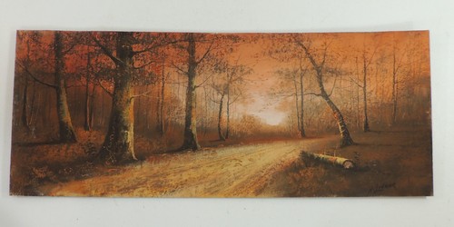Antique autumn forest path - antique,