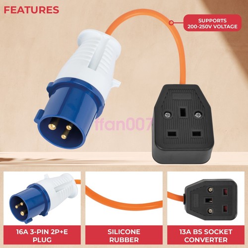 Fly lead 16amp - to, 13amp