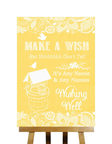 Yellow burlap lace - &, effect