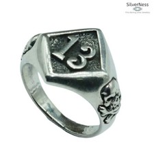 SilverNess Men's Jewellery  Lucky No.13 Ring: 925 Sterling Silver 