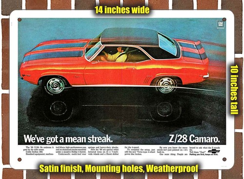 Metal sign 1969 camaro z - sign,