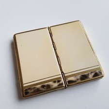 Art Deco enamel compact twin compartment 1930s fashion mirror cigarette vintage