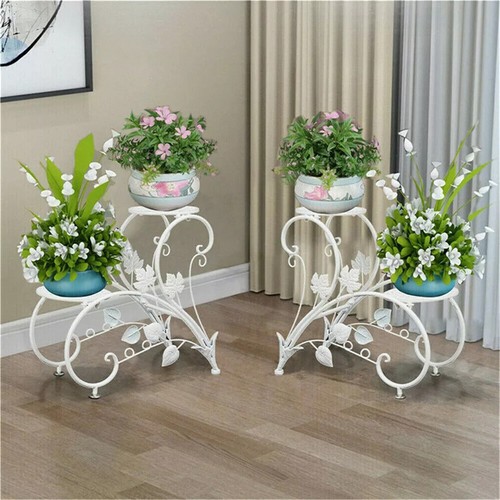 2pcs white metal plant - plant, stand
