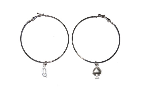 Queen spades hoop earrings - of,