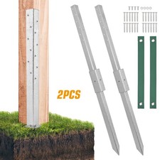 2 Pack Heavy Duty Fence Post Repair Stakes Anchor Repair Kit for Damaged Fences