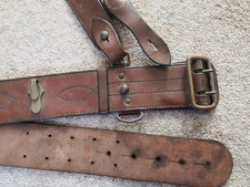 Vintage Leather British Army Officer Sam Browne Belt & Shoulder Strap Original