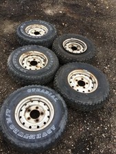 Set Of 5 Land Rover Defender 90 110 Wolf Steel 16” Road Wheels + Tyres - 4x4