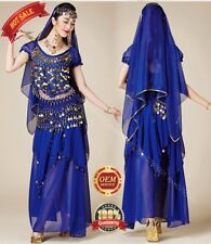 New Belly Dance Top Hip Scarf Skirt Outfits Wear Set Bollywood Carnival Costumes