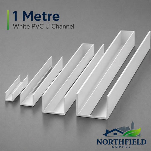 Pvc white channel - u, 1m