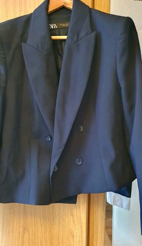 Zara women crop blazer with - zara,