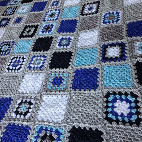 Crocheted granny square double - crocheted,