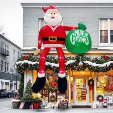15FT Christmas Inflatables Outdoor Decorations, Climbing Santa Giant inflatable