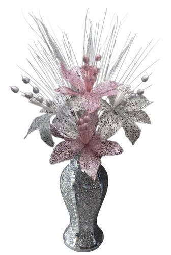 Silver vase with - silver,