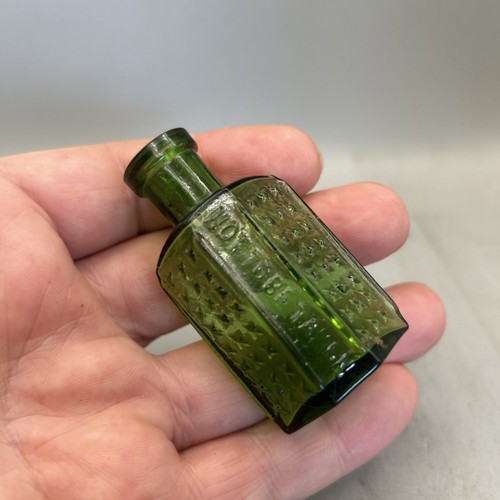 Superb tiny green glass coffin - tiny,