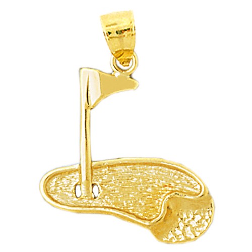 14k solid gold golf - gold,