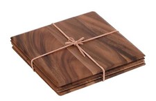 Set Of 4 Wooden 25cm Square