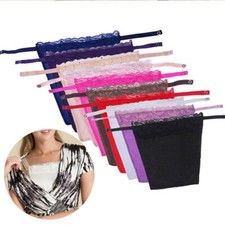 Camisole Mock Bra Overlay Modesty Panel Button Ladies Cami Secret Lace Clip-on