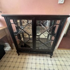 Vintage Glass Front Display Cabinet with Drawers