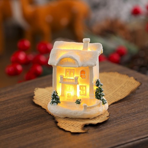 Led lit christmas village - lit,