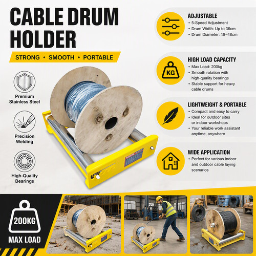 Electrical cable drum - cable, holder